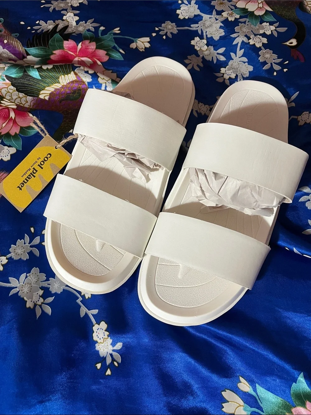 Cool Planet by Steve Madden White Slides Sandals